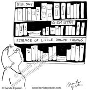 funny science of little round things books bookstore biology chemistry cartoon 1575